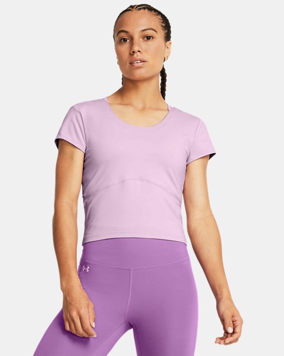 Tee-shirt à manches courtes UA Meridian Fitted pour femme, Purple, pdpMainDesktop image number 0